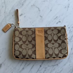 Coach Clutch in Classic Tan C Pattern